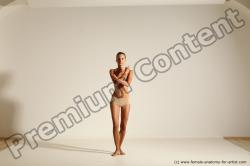 Underwear Gymnastic poses Woman White Moving poses Slim long blond Dynamic poses Academic